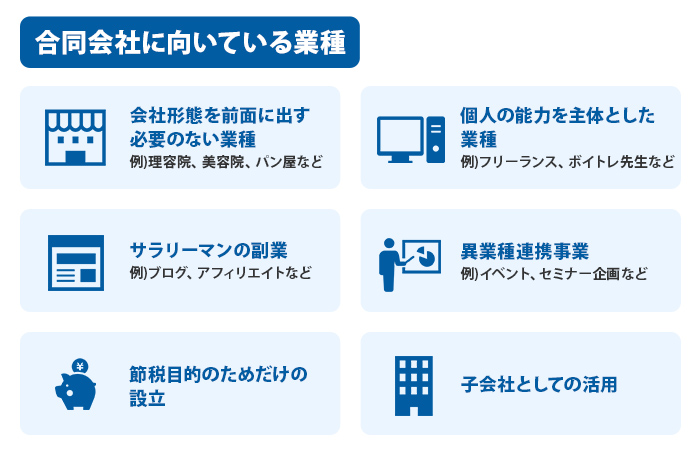 合同会社に向いている業種