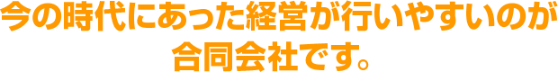 今の時代にあった経営が行いやすいのが合同会社です。