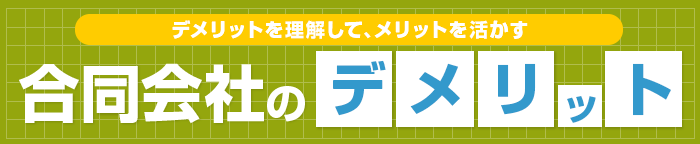 デメリットを理解して、メリットを活かす 合同会社のデメリット