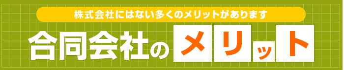 株式会社にはない多くのメリットがあります