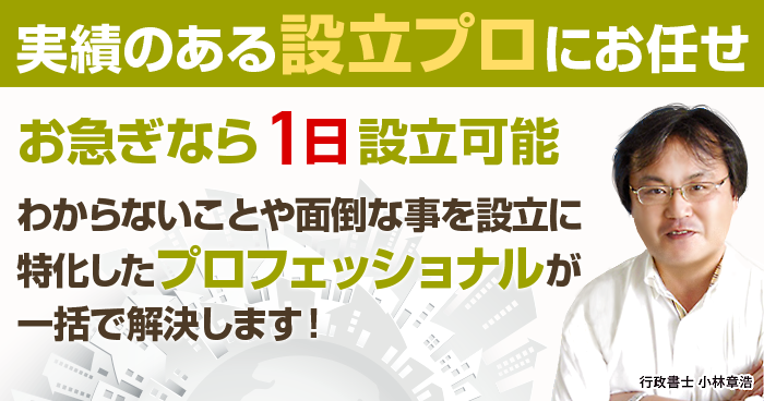 実績のある設立プロにお任せ